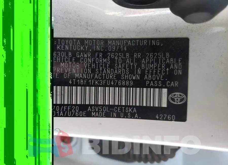 4T1BF1FK3FU476889 Photo# 10
