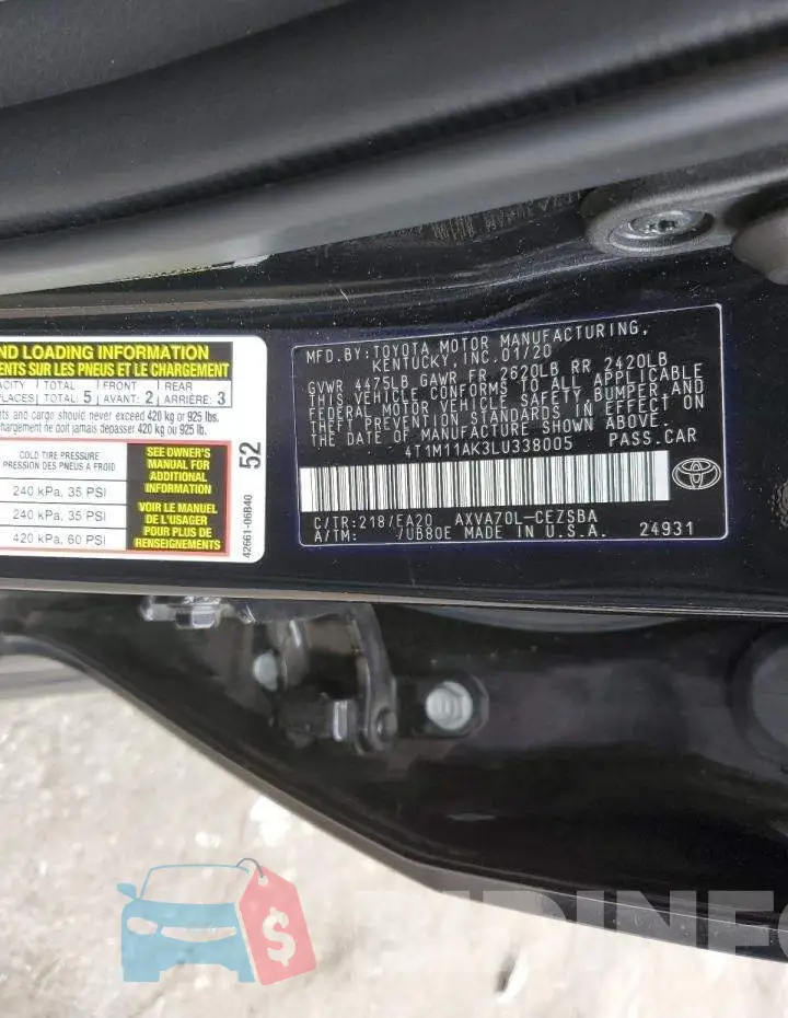 4T1M11AK3LU338005 Photo# 10