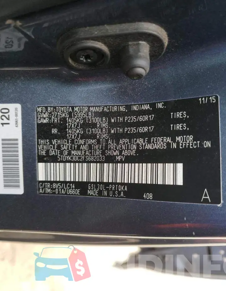 5TDYK3DC2FS682033 Photo# 13
