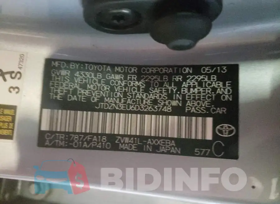 JTDZN3EU6D3263748 Photo# 12