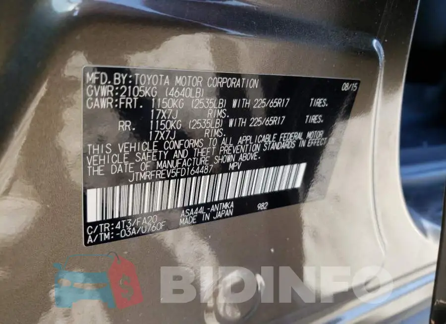 JTMRFREV5FD164487 Photo# 10