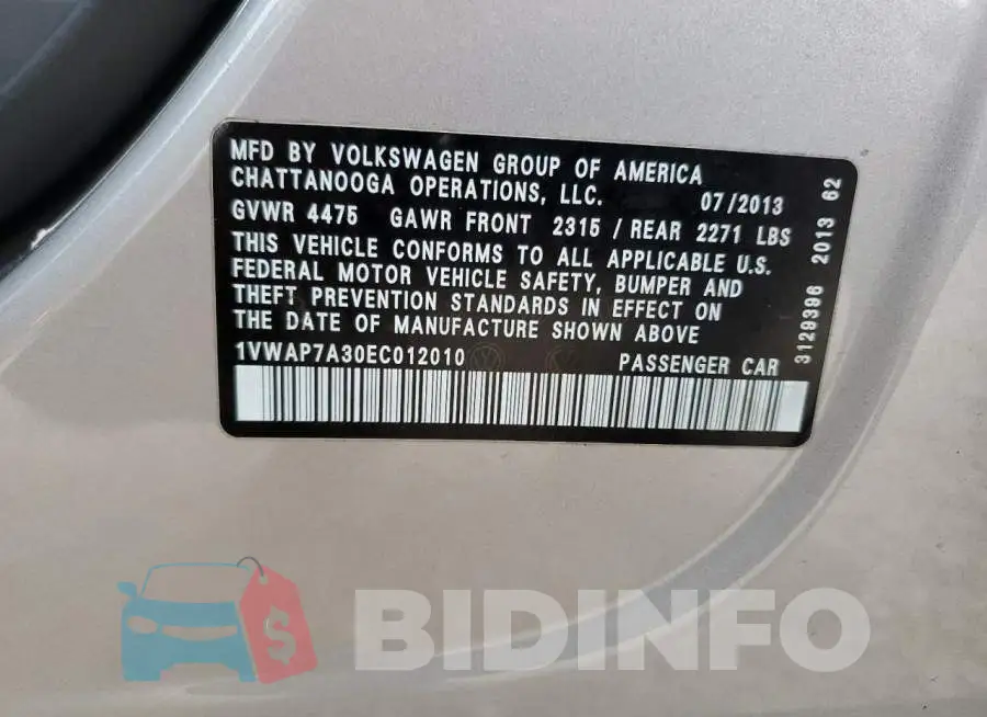 1VWAP7A30EC012010 Photo# 12