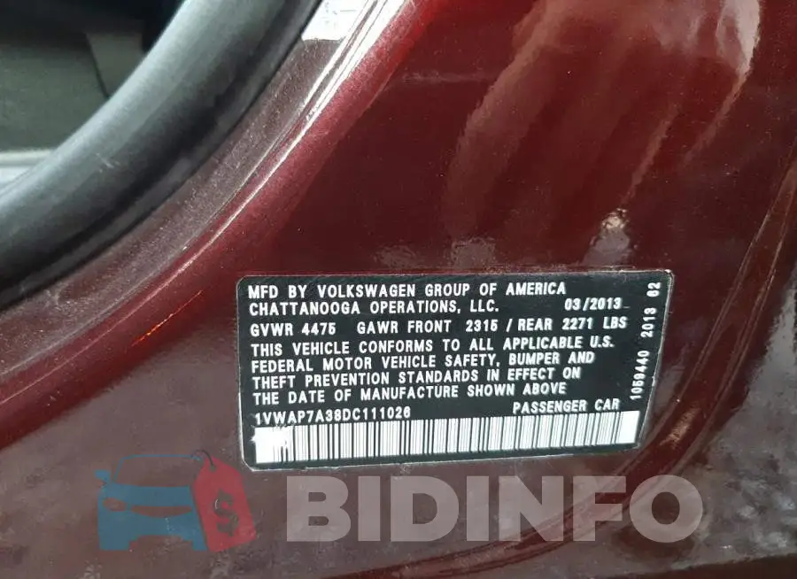 1VWAP7A38DC111026 Photo# 10