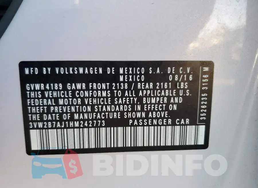 3VW2B7AJ1HM242773 Photo# 10