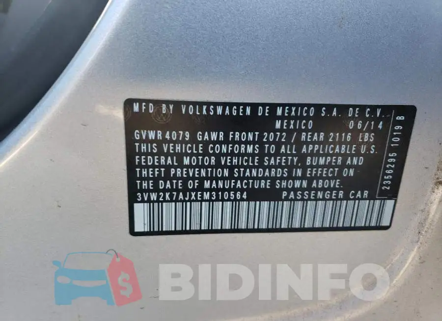 3VW2K7AJXEM310564 Photo# 12
