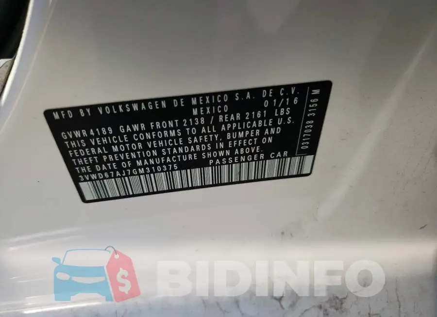 3VWD67AJ7GM310375 Photo# 10