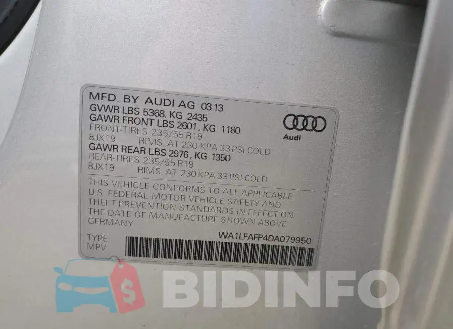 WA1LFAFP4DA079950 Photo# 13