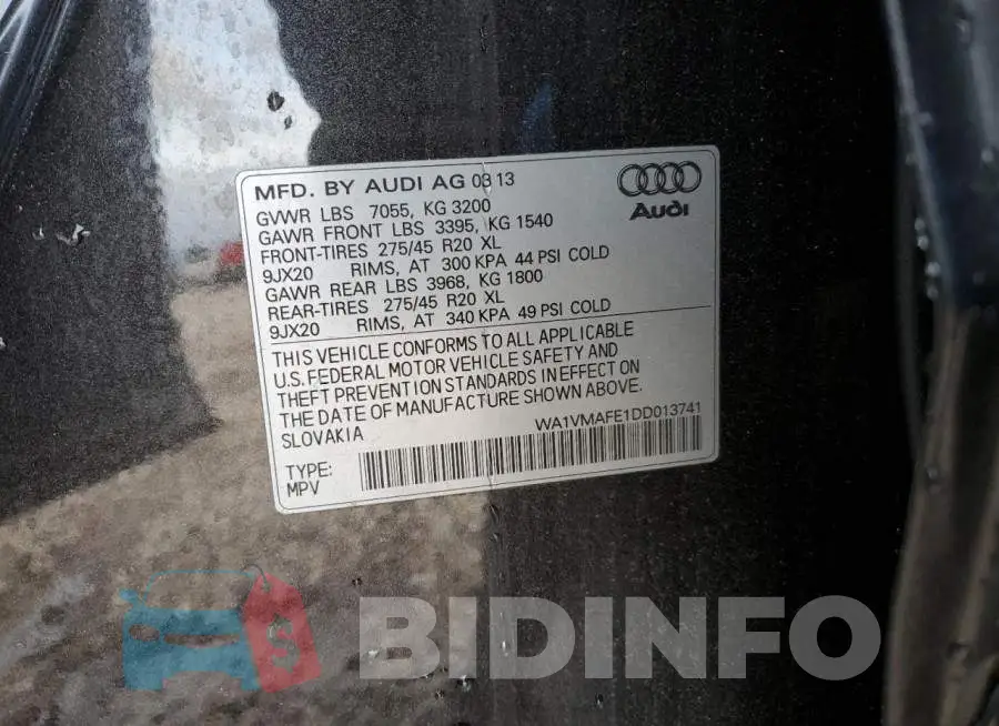 WA1VMAFE1DD013741 Photo# 13
