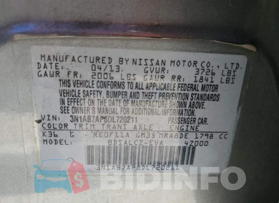 3N1AB7AP8DL720211 Photo# 10