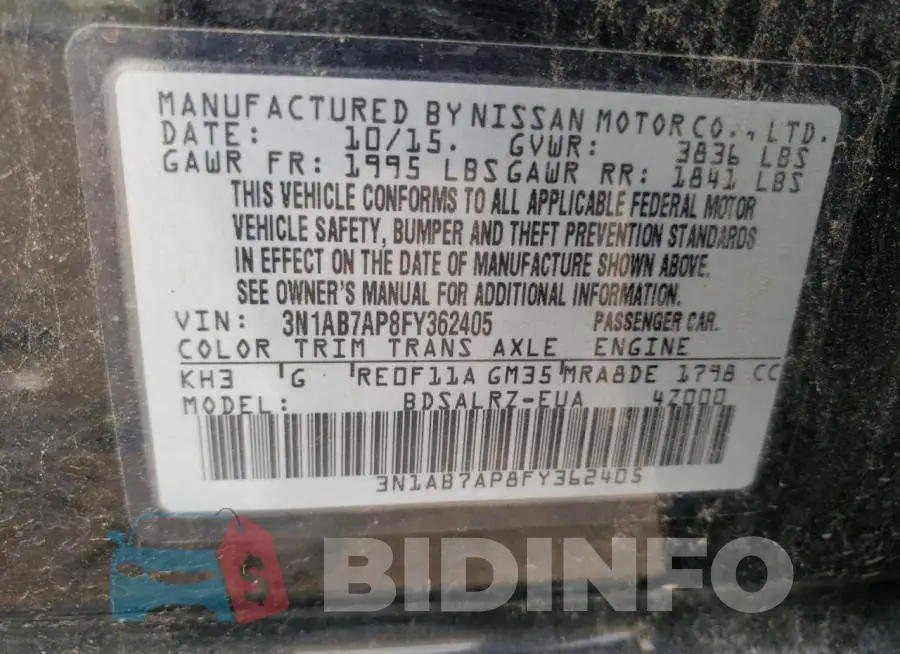 3N1AB7AP8FY362405 Photo# 10