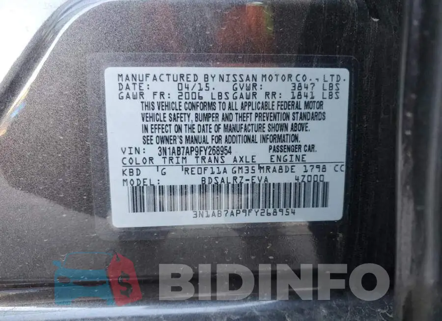 3N1AB7AP9FY268954 Photo# 12