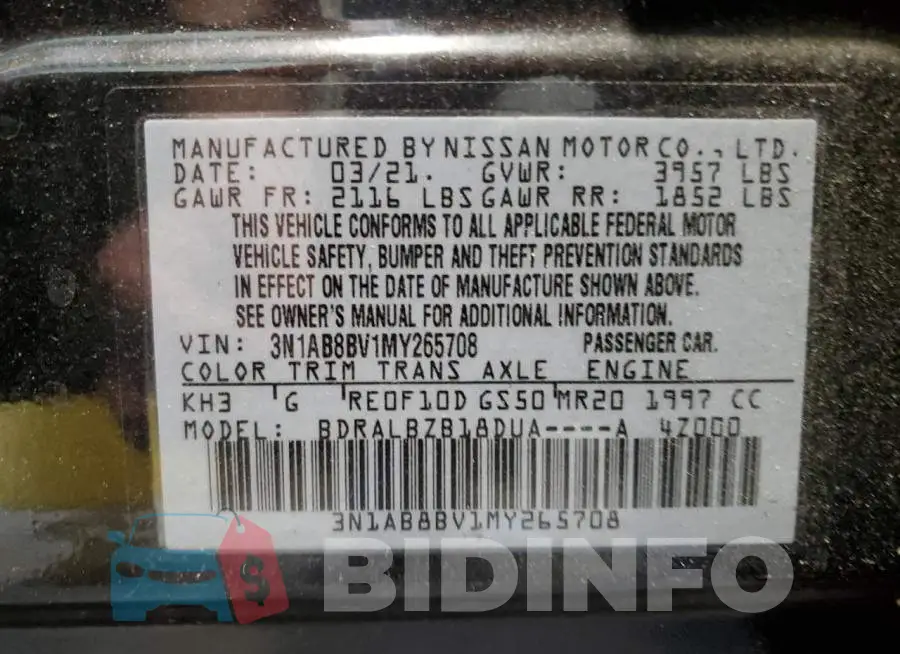 3N1AB8BV1MY265708 Photo# 10