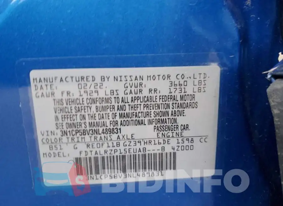 3N1CP5BV3NL489831 Photo# 13