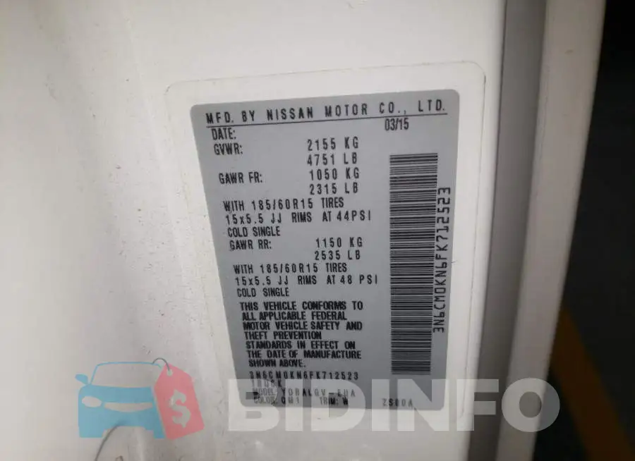 3N6CM0KN6FK712523 Photo# 13