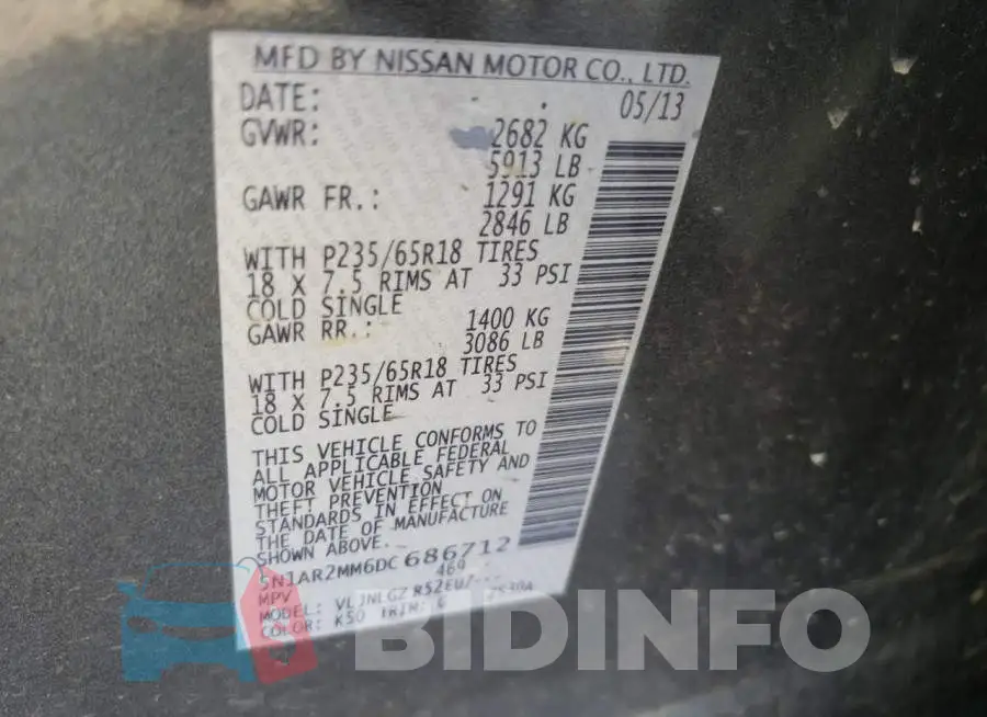 5N1AR2MM6DC686712 Photo# 10