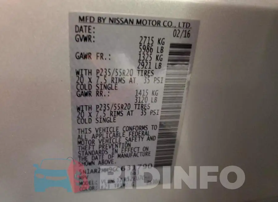 5N1AR2MM9GC631790 Photo# 10