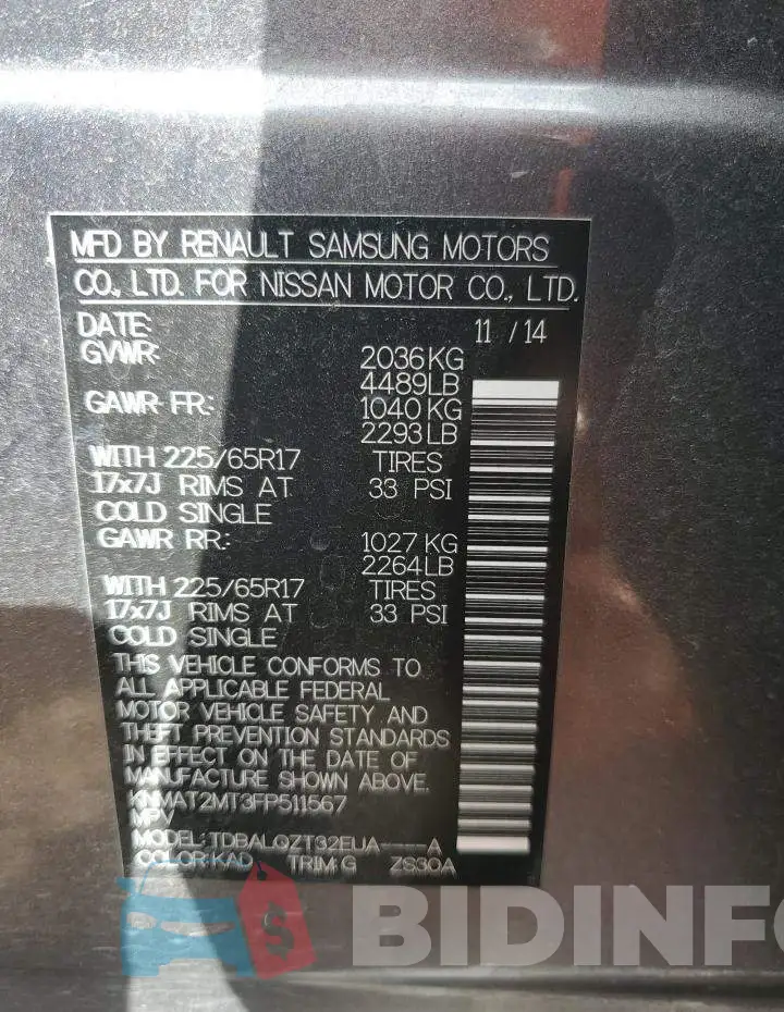 KNMAT2MT3FP511567 Photo# 10