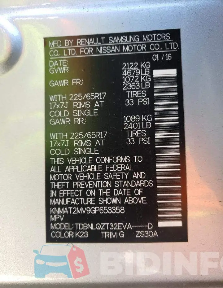 KNMAT2MV9GP653358 Photo# 10