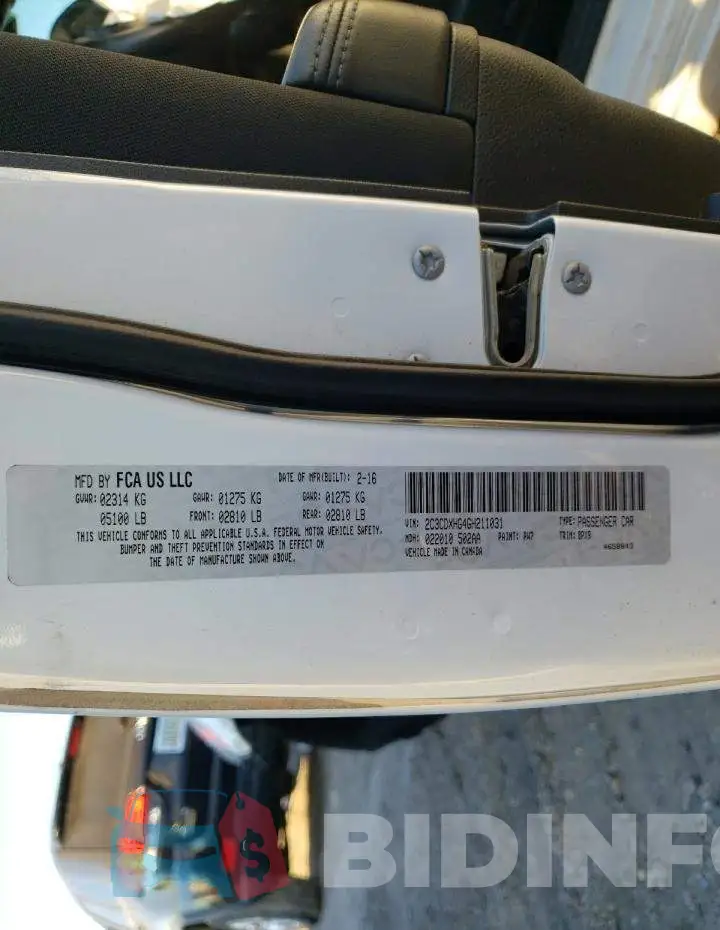 2C3CDXHG4GH211031 Photo# 10