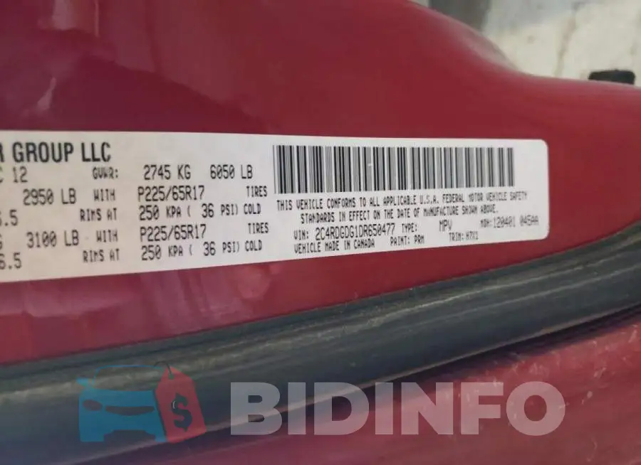 2C4RDGDG1DR650477 Photo# 10