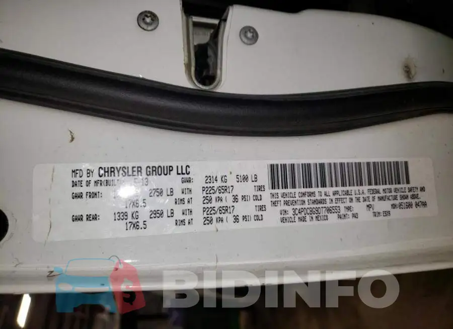 3C4PDCBG9DT706553 Photo# 13