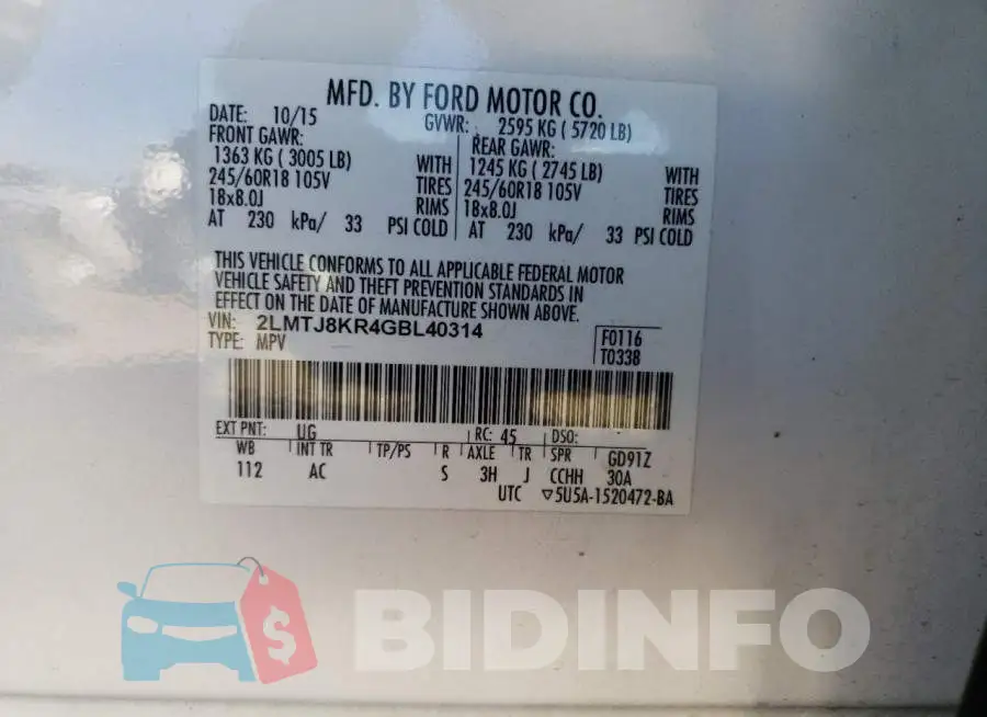 2LMTJ8KR4GBL40314 Photo# 10