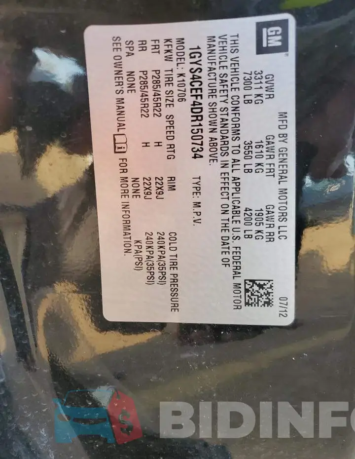 1GYS4CEF4DR150734 Photo# 14