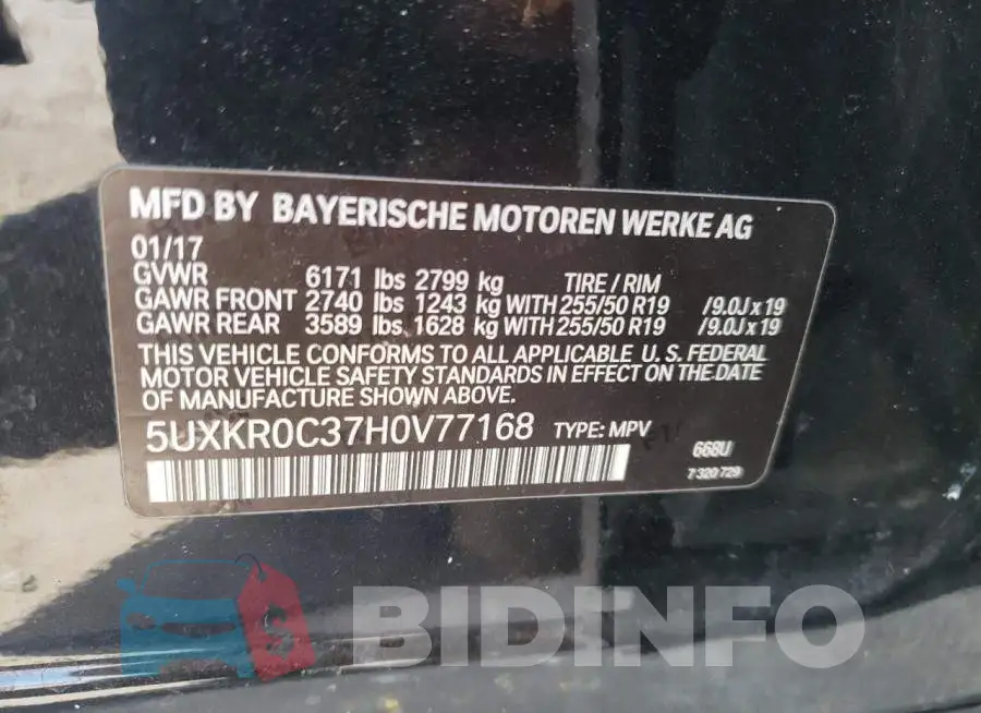 5UXKR0C37H0V77168 Photo# 10
