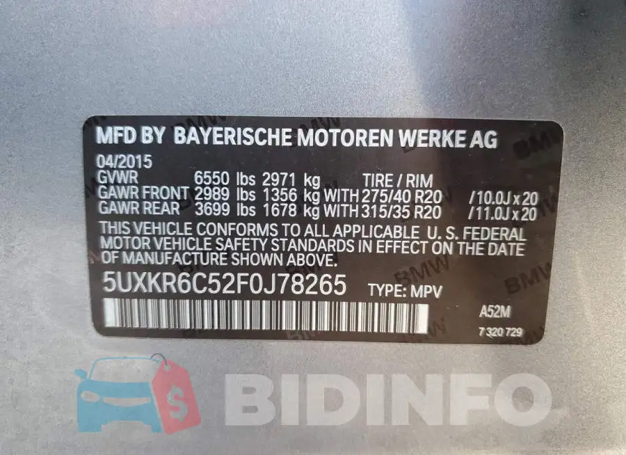 5UXKR6C52F0J78265 Photo# 13