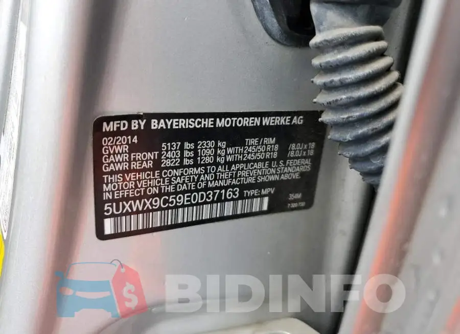 5UXWX9C59E0D37163 Photo# 10