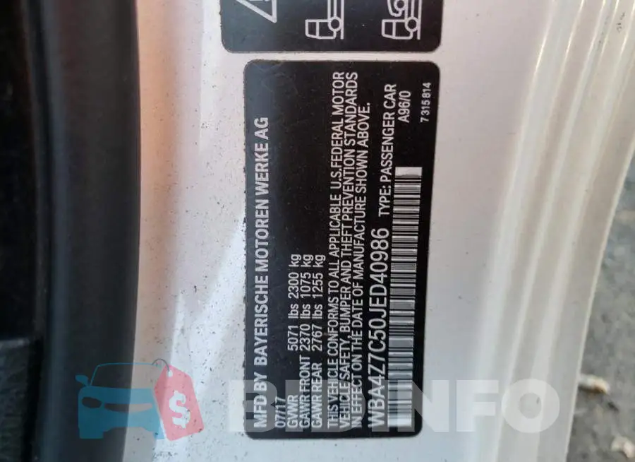 WBA4Z7C50JED40986 Photo# 10