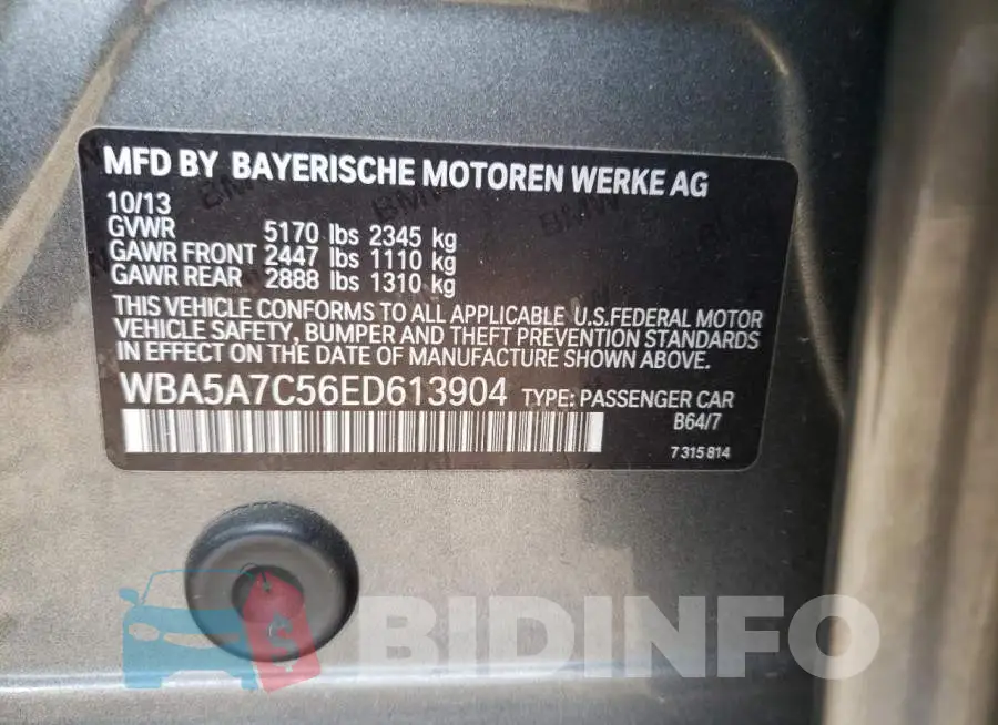 WBA5A7C56ED613904 Photo# 10