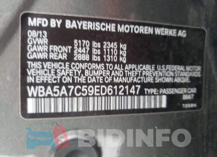 WBA5A7C59ED612147 Photo# 12
