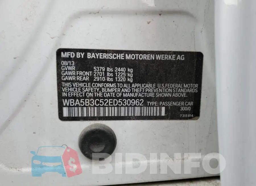 WBA5B3C52ED530962 Photo# 13