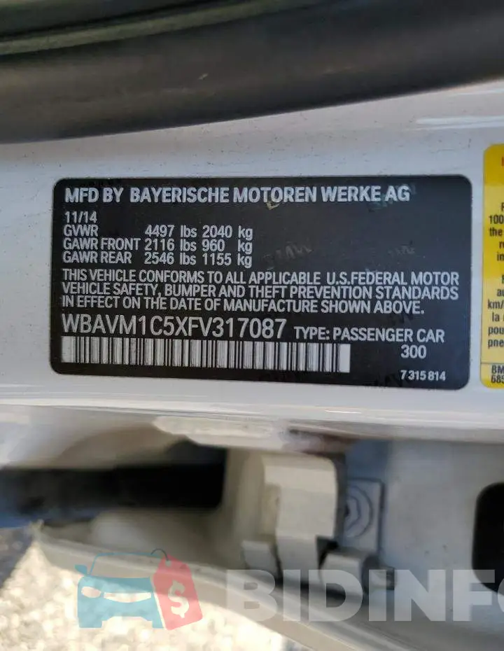 WBAVM1C5XFV317087 Photo# 10