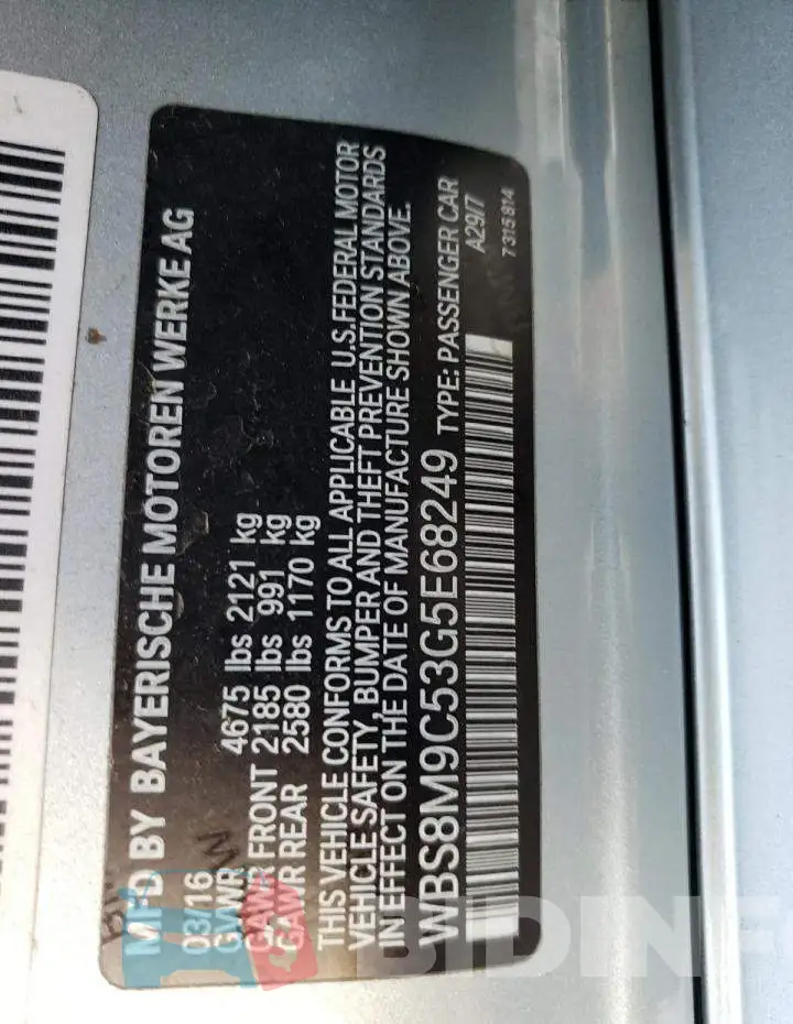 WBS8M9C53G5E68249 Photo# 12