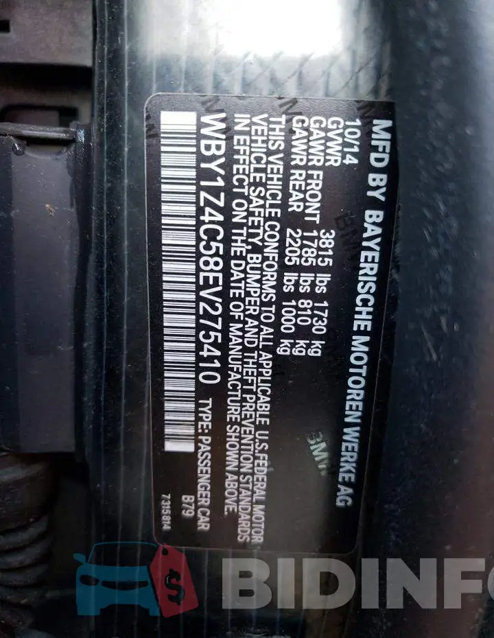 WBY1Z4C58EV275410 Photo# 12
