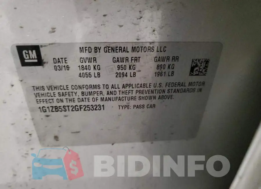 1G1ZB5ST2GF253231 Photo# 12