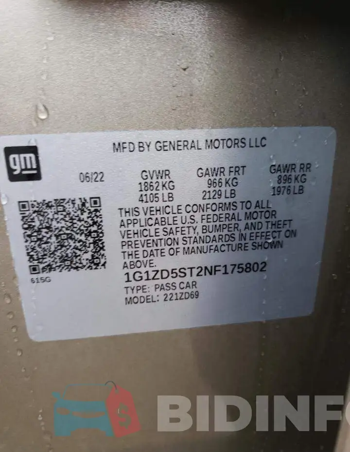 1G1ZD5ST2NF175802 Photo# 12