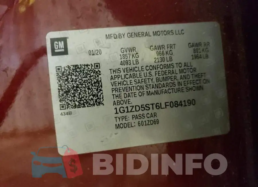 1G1ZD5ST6LF084190 Photo# 10