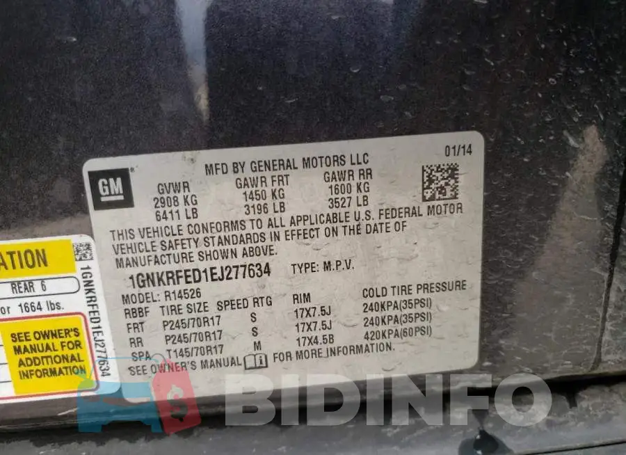 1GNKRFED1EJ277634 Photo# 13