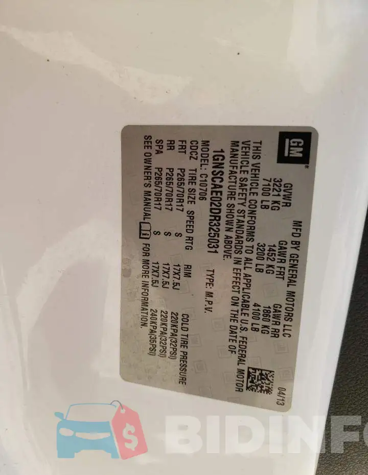 1GNSCAE02DR325031 Photo# 10
