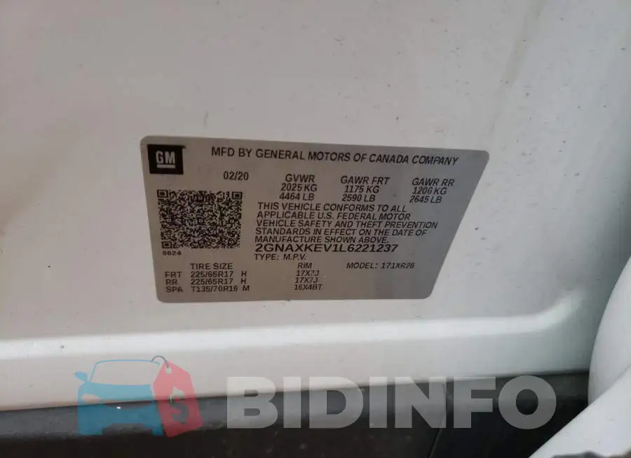 2GNAXKEV1L6221237 Photo# 13