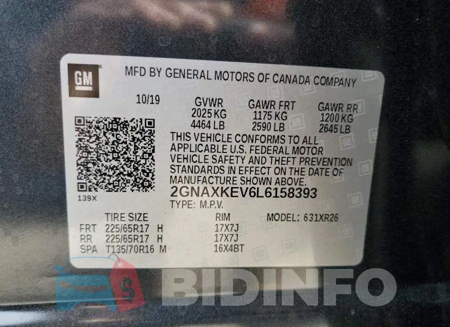 2GNAXKEV6L6158393 Photo# 14