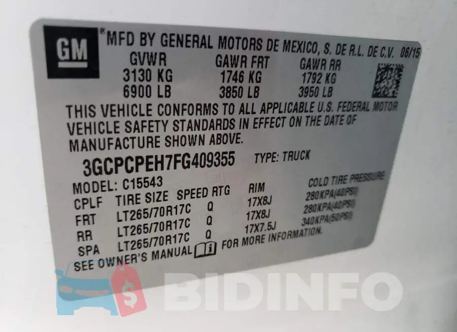 3GCPCPEH7FG409355 Photo# 10