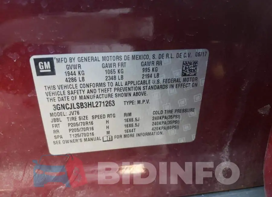 3GNCJLSB3HL271263 Photo# 10