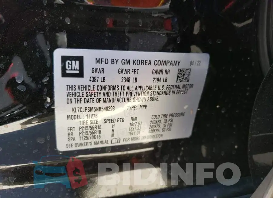 KL7CJPSM5NB540293 Photo# 13