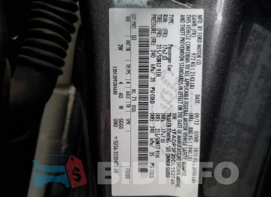 1FADP3F20DL152748 Photo# 10