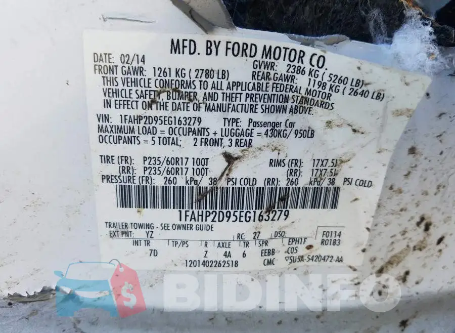 1FAHP2D95EG163279 Photo# 10
