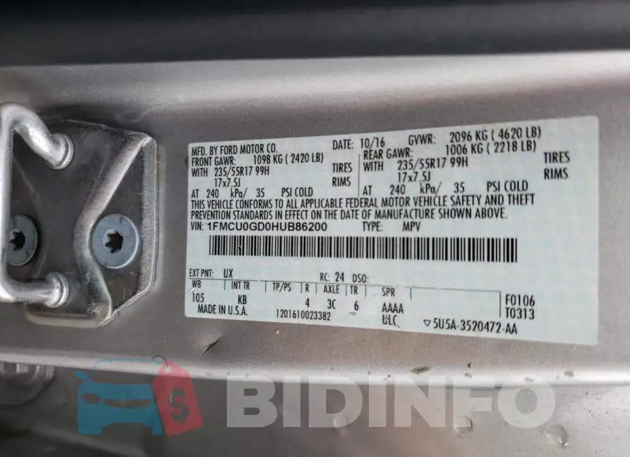 1FMCU0GD0HUB86200 Photo# 10